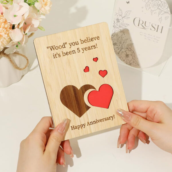 Happy Anniversary Wooden Greeting Cards - Image 2