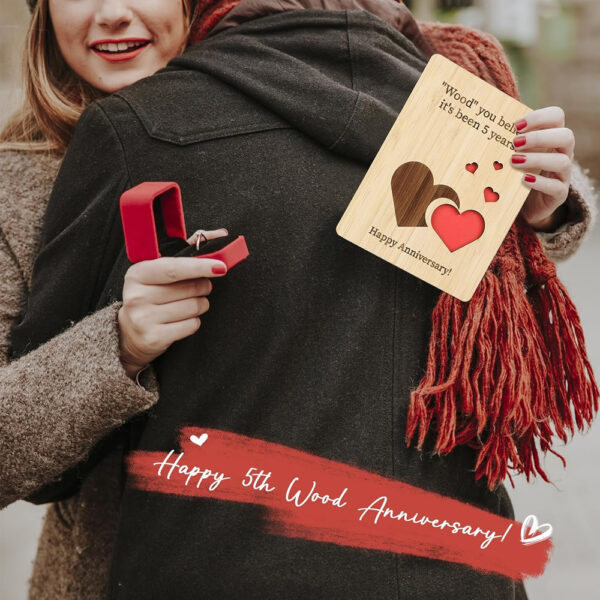 Happy Anniversary Wooden Greeting Cards - Image 4