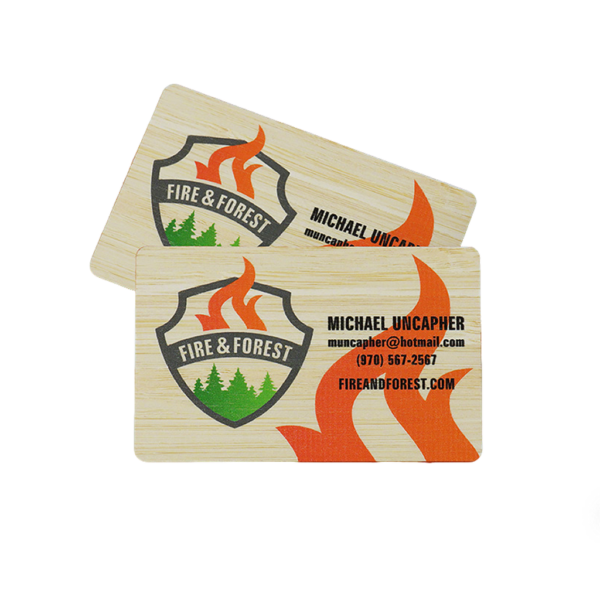 Full Color Printed Bamboo Wood Business Cards - Image 4