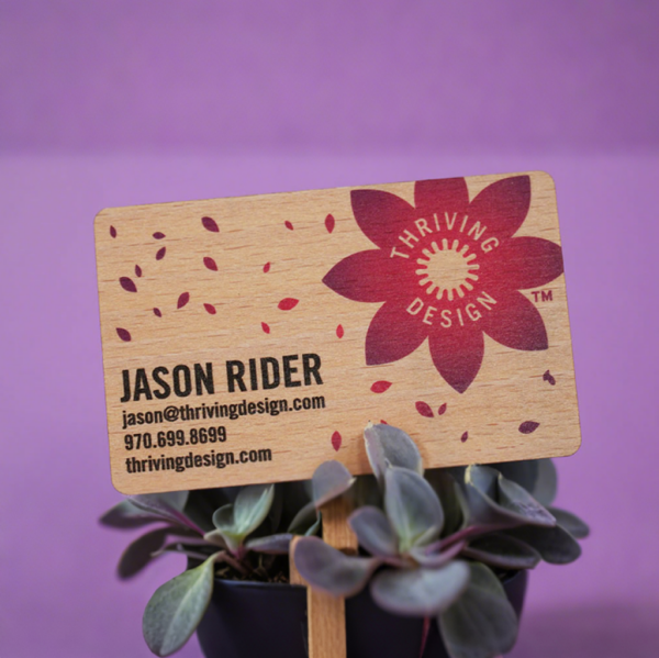 Full Color Printing Beech Wood Business Cards - Image 3