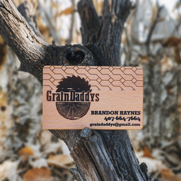 Beech Wood Card Wooden Business Card - Image 2
