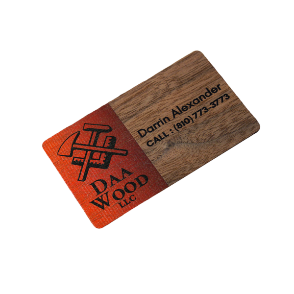 Full Color Printing Black Walnut Wood Business Cards - Image 3