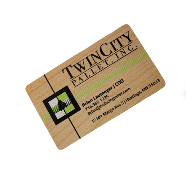 Full Color Printed Cherry Wood Name Card