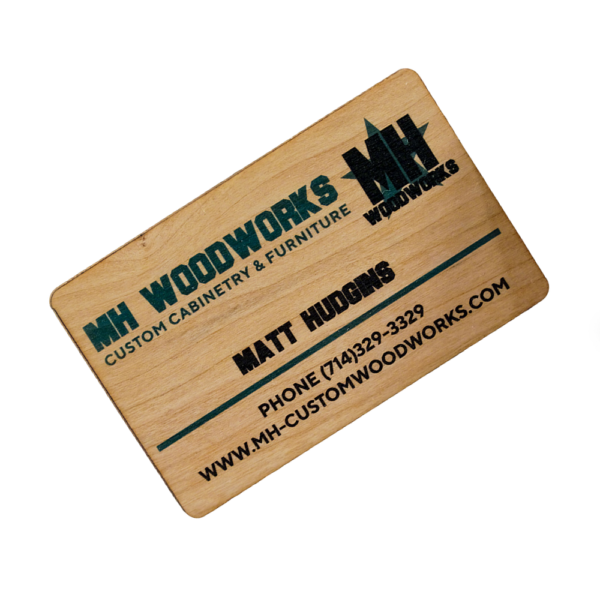 Full Color Printed Cherry Wood Name Card - Image 3