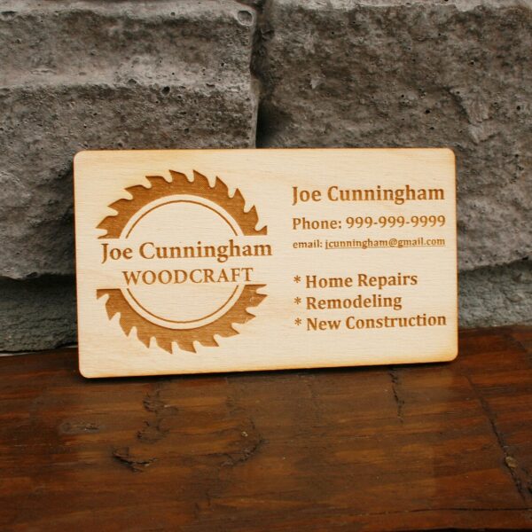 Full Color Printed Maple Wood Business Cards - Image 3