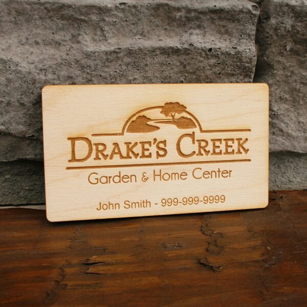Full Color Printed Maple Wood Business Cards - Image 2