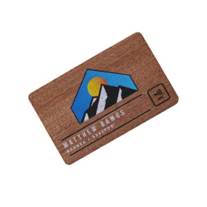 Sapele Wood Business Card Full Color Printing Wooden Card