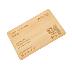 Wooden Digital Business Card QR Code