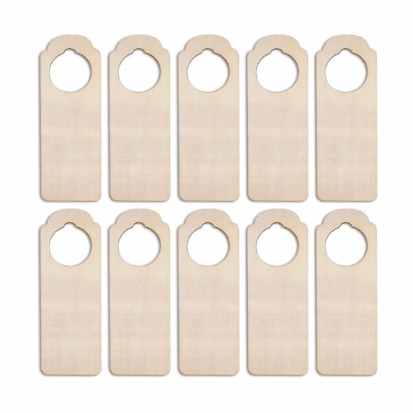 Unfinished Wood Door Knob Sign Blank Wooden Hanger