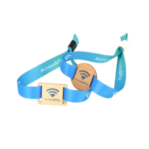 NFC Wooden Slider Printed RFID Fabric Wristbands for Events