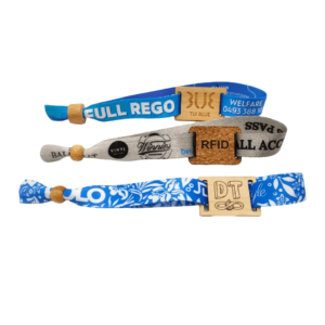 Wooden RFID Tag Fabric Wristband