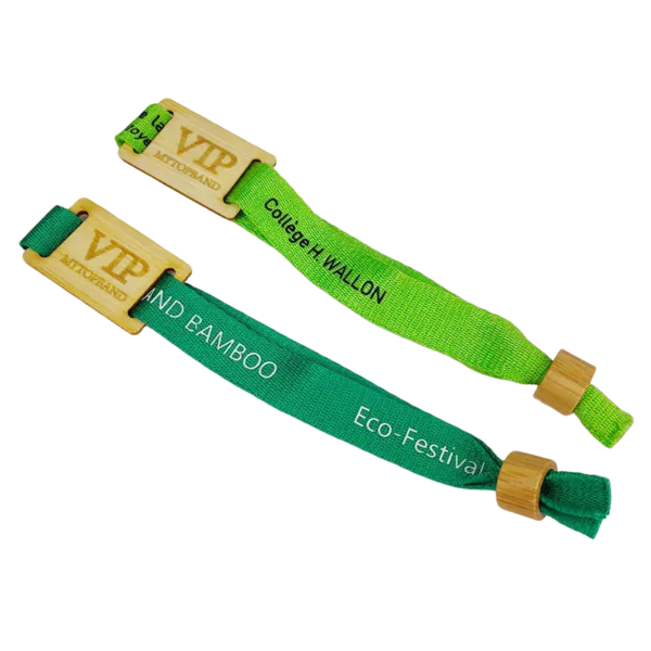 Wooden RFID Tag Fabric Wristband - Image 3