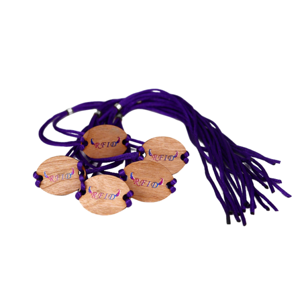 Printed Fabric Wristband with Wooden RFID Card