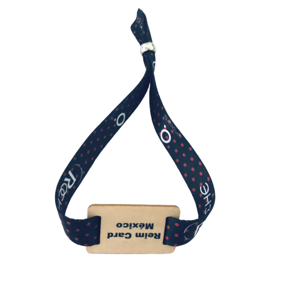 RFID Fabric Wristband with Wooden Tag - Image 3