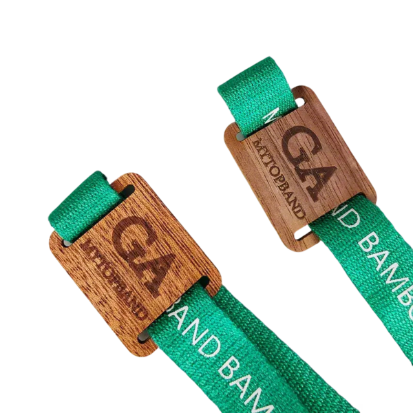 RFID Fabric Wristbands Bracelets with Wood Slider - Image 4