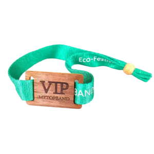 RFID Fabric Wristband with Wooden Tag