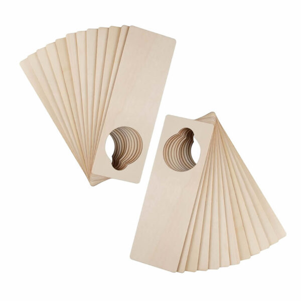 Wood Door Knob Hanger Blank Wooden Signs Cutouts for DIY Craft - Image 2