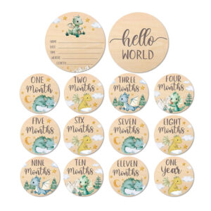 Wooden Crafts Pregnancy and Baby Month Milestone Card