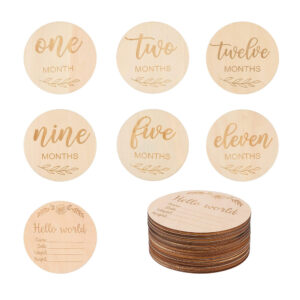 12 Months Baby Wood Signs Wooden Milestone Cards