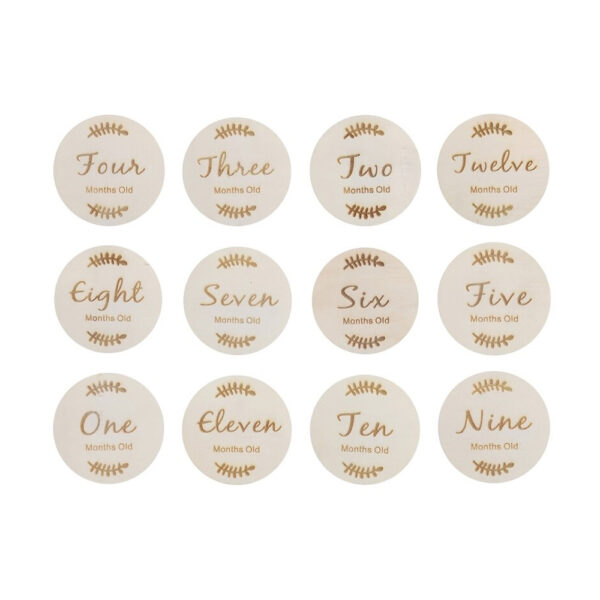 Baby Months Wooden Flash Cards