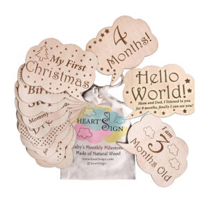 Custom Wood Baby Milestone Cards