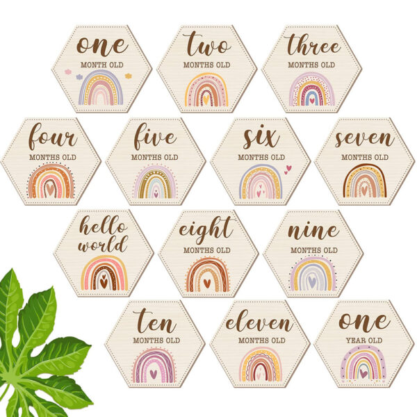 Wooden Baby Monthly Milestone Cards