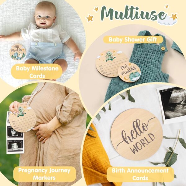 Newborn Monthly Wood Signs Baby Month Cards - Image 3