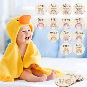 Newborn Monthly Wood Signs Baby Month Cards